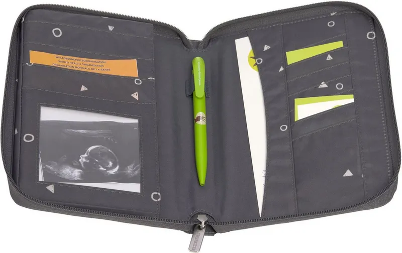 Lässig Lässig Mutterpass-Hülle Casual, Document Pouch, Universe Anthracite, mit Reißverschluss, PETA-approved vegan, Grau, – Produktbild 3 von 5