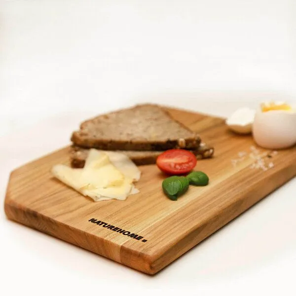 NATUREHOME NATUREHOME Schneidebrett Frühstücksbrett Holz Massiv mit Eierbecher – Produktbild 4 von 5