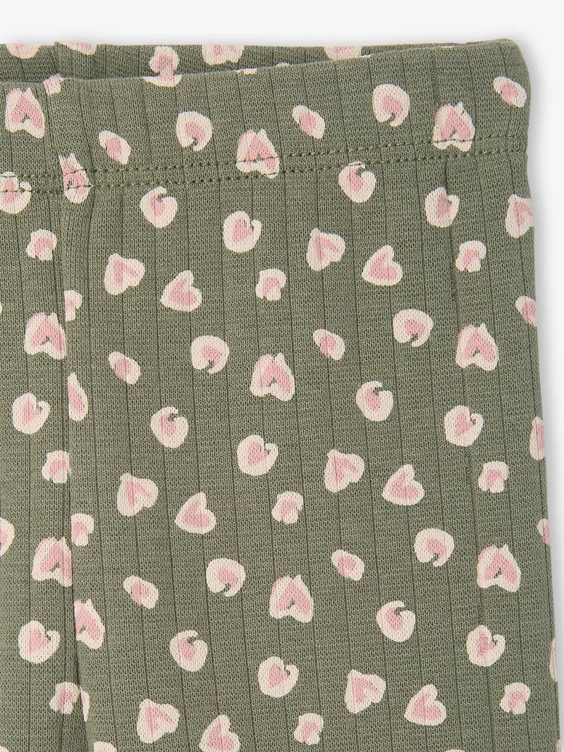 Vertbaudet Gemusterte Baby Leggings aus Rippjersey salbei, Salbeigrün, – Produktbild 2 von 2