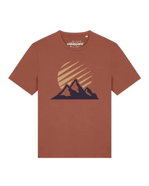 watapparel watapparel T-Shirt Unisex Mountain and Sun, Heritage brown, – Produktbild 1 von 3