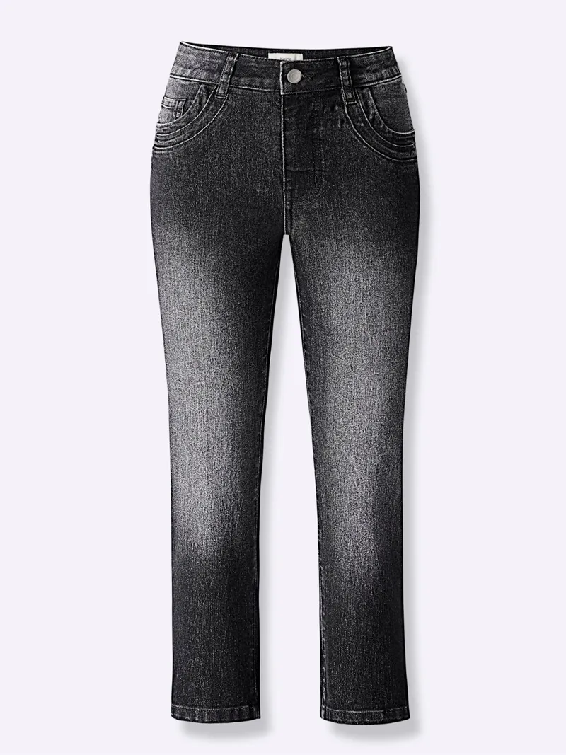 heine Caprijeans, Black denim, – Produktbild 1 von 2