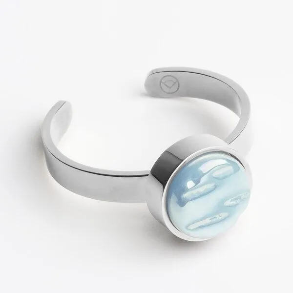 ALEXASCHA ALEXASCHA Größenverstellbarer Ring mit Stein, Himmelblau, – Produktbild 1 von 4