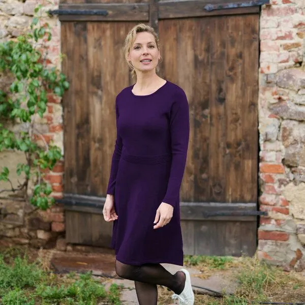 Kokon Zwo Kokon Zwo Kleid Teilungsrippe 100% Merinowolle (ÖKO TEX), Dunkler lavendel, – Produktbild 1 von 1