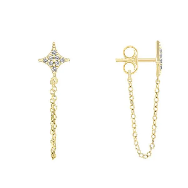 Eppi Eppi Originelle Ohrringe mit Diamant-Sternen Jonas, Gelb, – Produktbild 3 von 3