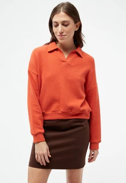 Givn Berlin Givn Berlin Sweater GBRESA aus recycelter Baumwolle mit Kragen, Dark orange, – Produktbild 2 von 4
