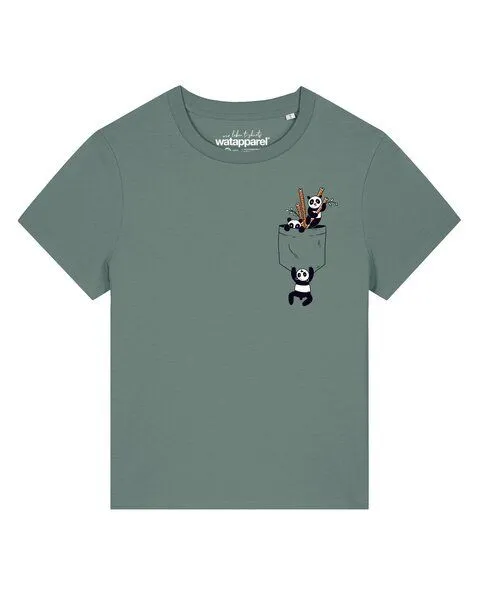 watapparel watapparel T-Shirt Frauen Pocket Pandas, Green bay, – Produktbild 1 von 2