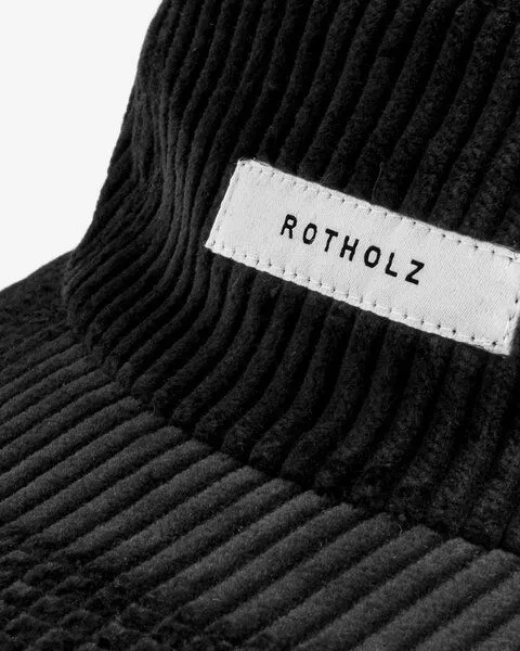 Rotholz Rotholz Cord 5-Panel Cap aus Bio-Baumwolle, Schwarz (true black), – Produktbild 3 von 4