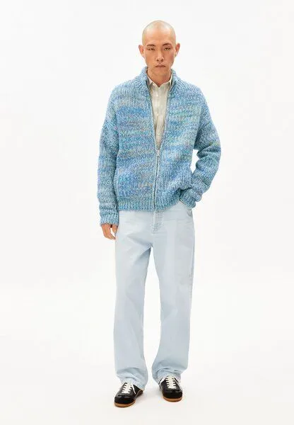 ARMEDANGELS ARMEDANGELS UN-WASTED Herren Cardigan aus Bio-Woll Mix, Smart lilac-apple neon-dynamo blue, – Produktbild 4 von 4