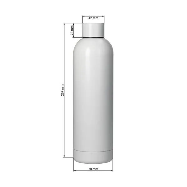 elasto elasto Isolierte Trinkflasche "Ibiza" - Vakuumflasche hält bis zu 8 h warm, Weiss, – Produktbild 3 von 3