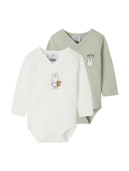 Vertbaudet Vertbaudet Body Wickelbodys langarm HASE MIFFY 2er-Pack – Produktbild 1 von 1