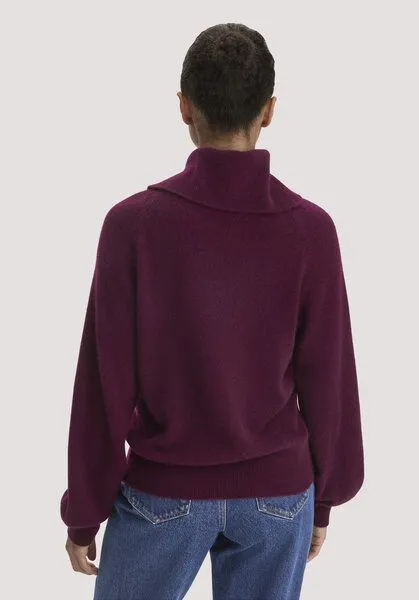 hessnatur hessnatur Strick-Pullover Relaxed aus Cashmere mit Recyclinganteil, Bordeaux, – Produktbild 2 von 4