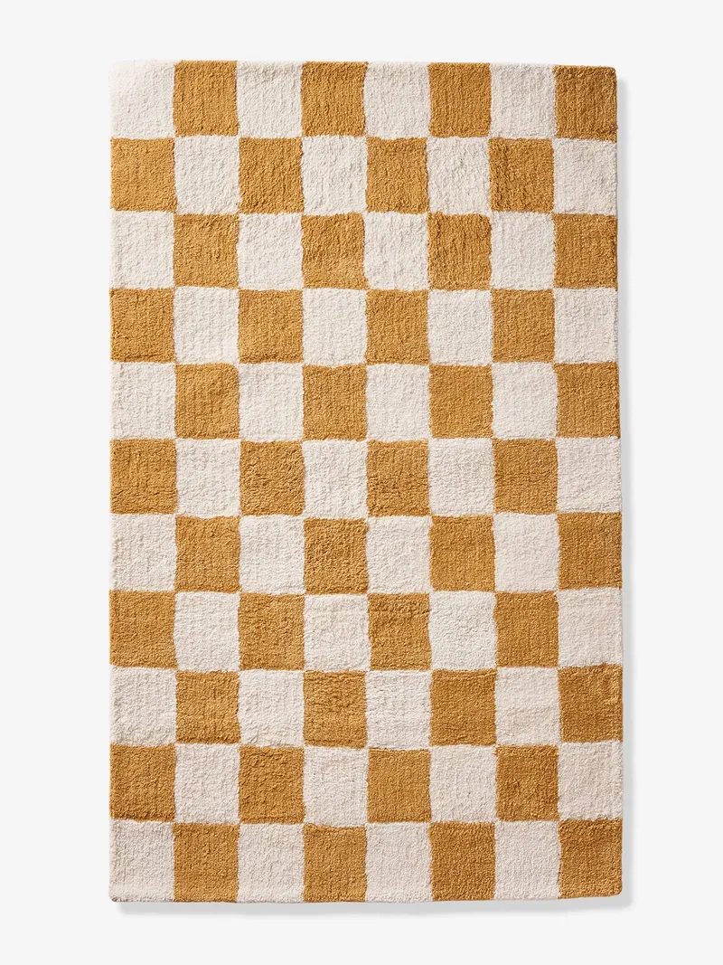 Vertbaudet Vertbaudet Kinderzimmer Teppich DACKEL mit Schachbrettmuster, Beige, – Produktbild 2 von 3