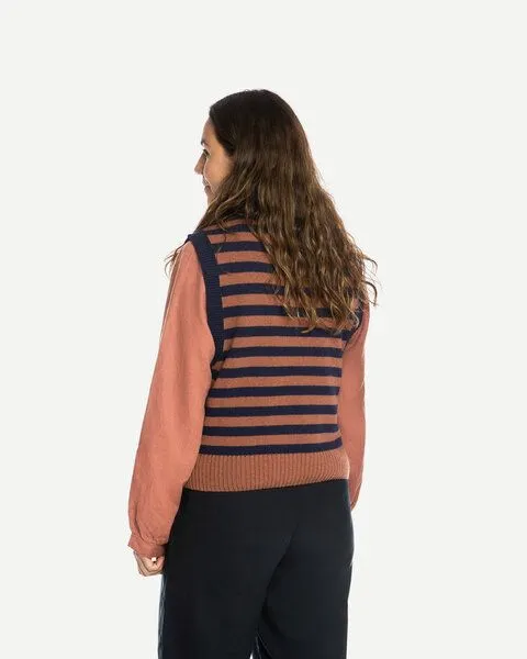 MATONA Matona Pullunder | V-Neck Tank | aus Wolle und Baumwolle | GOTS-zertifiziert, Navy striped, – Produktbild 2 von 4