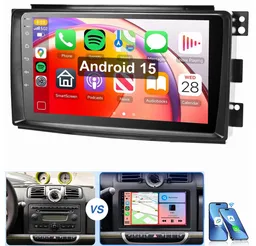 MOPECT Für Smart Fortwo 451 2005-2015 Android 15 NAVI Autoradio (RDS, Digitalradio (DAB), FM, 2 DIN Carplay Bluetooth Navigationsgeräte Rückfahrkamera(optional) – Produktbild 1 von 1