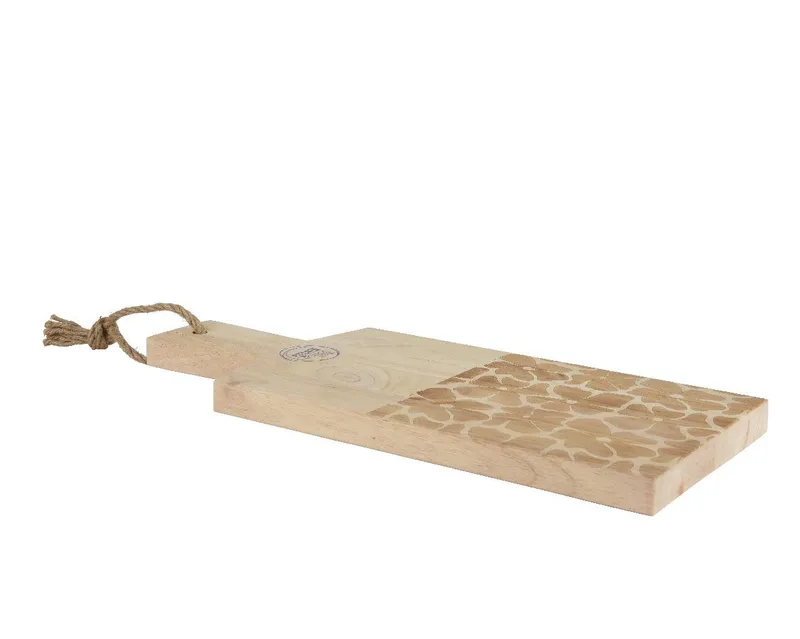 Decoris season decorations Schneidebrett, Holz, Schneidebrett 38x16cm Holz Mangoholz rechteckig mit Griff Natur Braun, Beige, – Produktbild 2 von 2