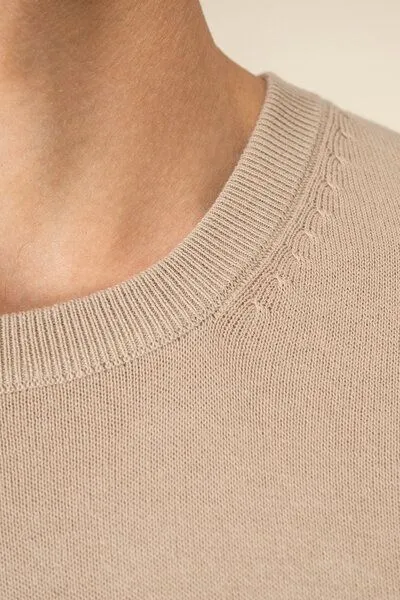 Kultgut Kultgut Fühl dich wohl- Weicher Strickpullover aus reiner Biobaumwolle, Beige, – Produktbild 2 von 4