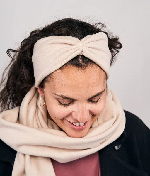 obumi obumi STRINBAND BOW AUS BIO BAUMWOLLE (VEGAN), Beige, – Produktbild 3 von 5