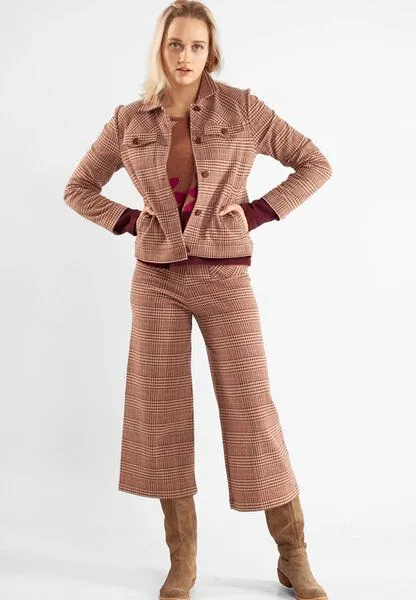 Alma & Lovis Alma & Lovis Karo-Blazerjacke aus Bio-Baumwolle | Check Jacke, Camel (kamel), – Produktbild 3 von 4