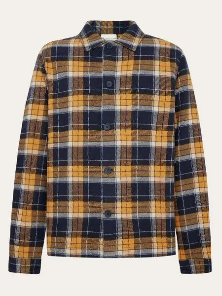 KnowledgeCotton Apparel KnowledgeCotton Apparel Organic Cotton Flannel Overshirt GOTS - navy check, Blue, – Produktbild 3 von 4