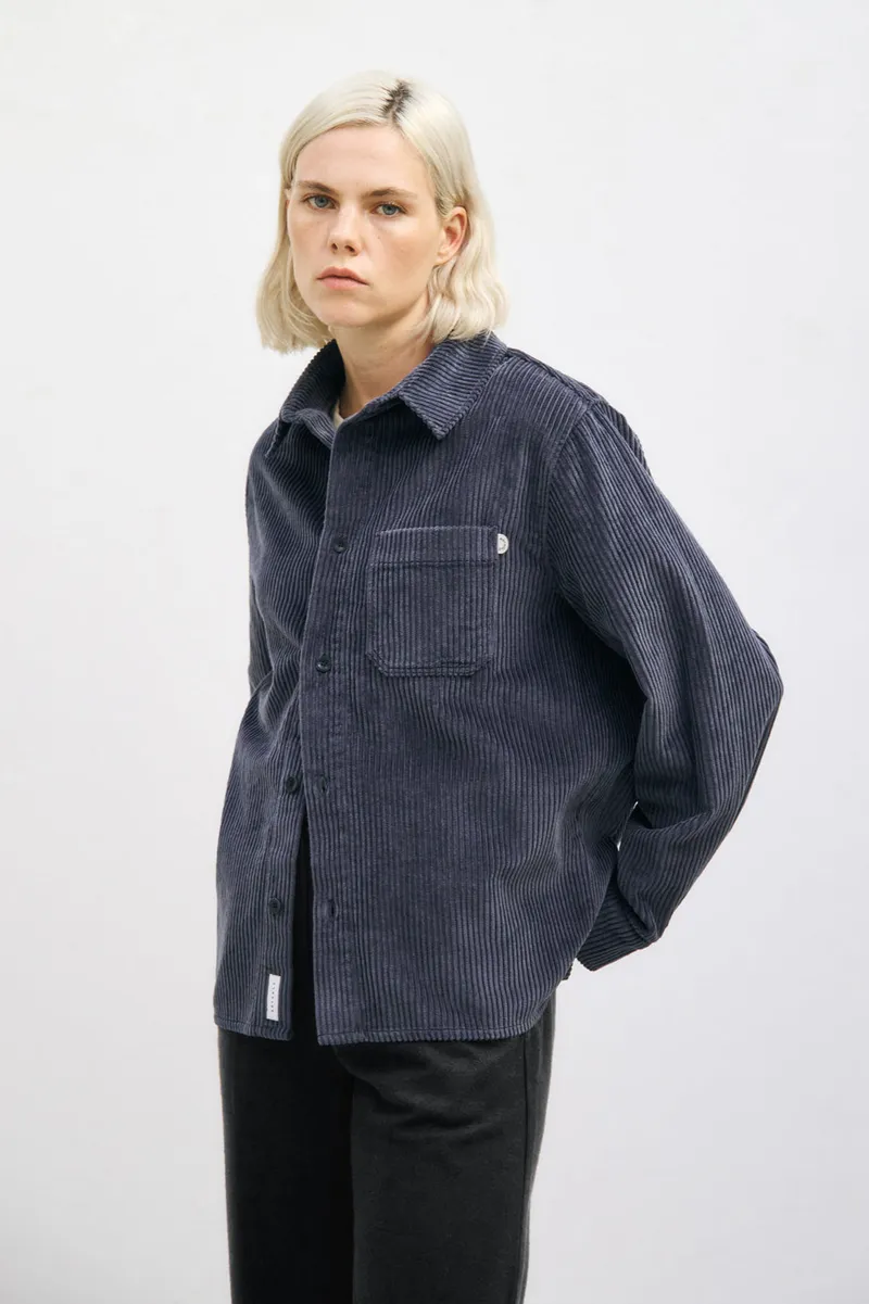 Rotholz Rotholz Damen vegan Hemd Aus Cord Aschblau, Blau, – Produktbild 2 von 2