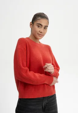 MELA MELA Damen vegan Strickpullover Rippe Adah Red Apple Melange – Produktbild 1 von 1