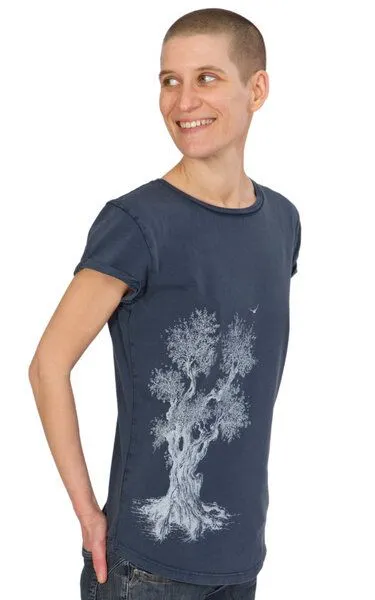 Life-Tree Life-Tree Organic Fairwear Shirt Women Olive Tree, Blau, – Produktbild 4 von 8