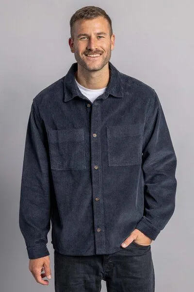 DIRTS dirts Cord Overshirt, Navy, – Produktbild 4 von 4