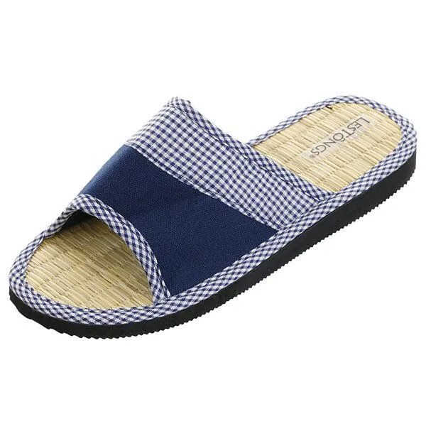 Les Tôngs Les Tôngs JUNCUS-W Vichy Karo Zimtlatschen Flip-Flops mit Zimtsohle, Blau/weiß, – Produktbild 3 von 4