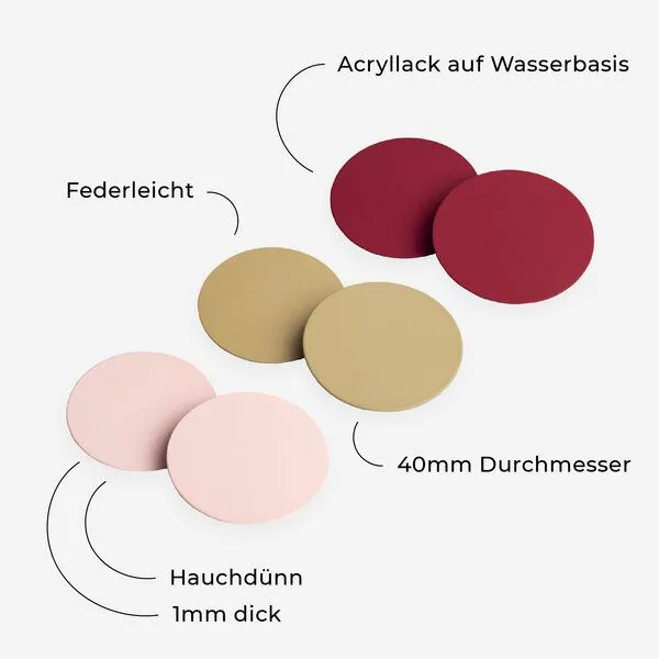 ALEXASCHA ALEXASCHA Runde Statement Ohrringe aus Titanzink | 40mm, Rot, – Produktbild 4 von 4
