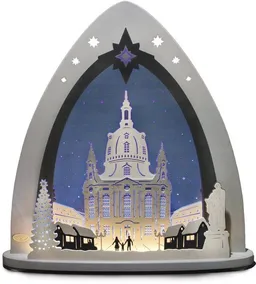 Weigla® Holzkunst Weigla® Holzkunst Moderne LED Lichterspitze Schwibbogen "Dresdner Frauenkirche" traumhaft aus dem Erzgebirge – Produktbild 1 von 1