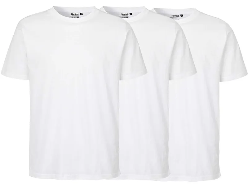 Neutral Neutral 3er-Pack Bio-Unisex-T-Shirt mit Rundhalsausschnitt, weiß, Gr. XL – Produktbild 1 von 1