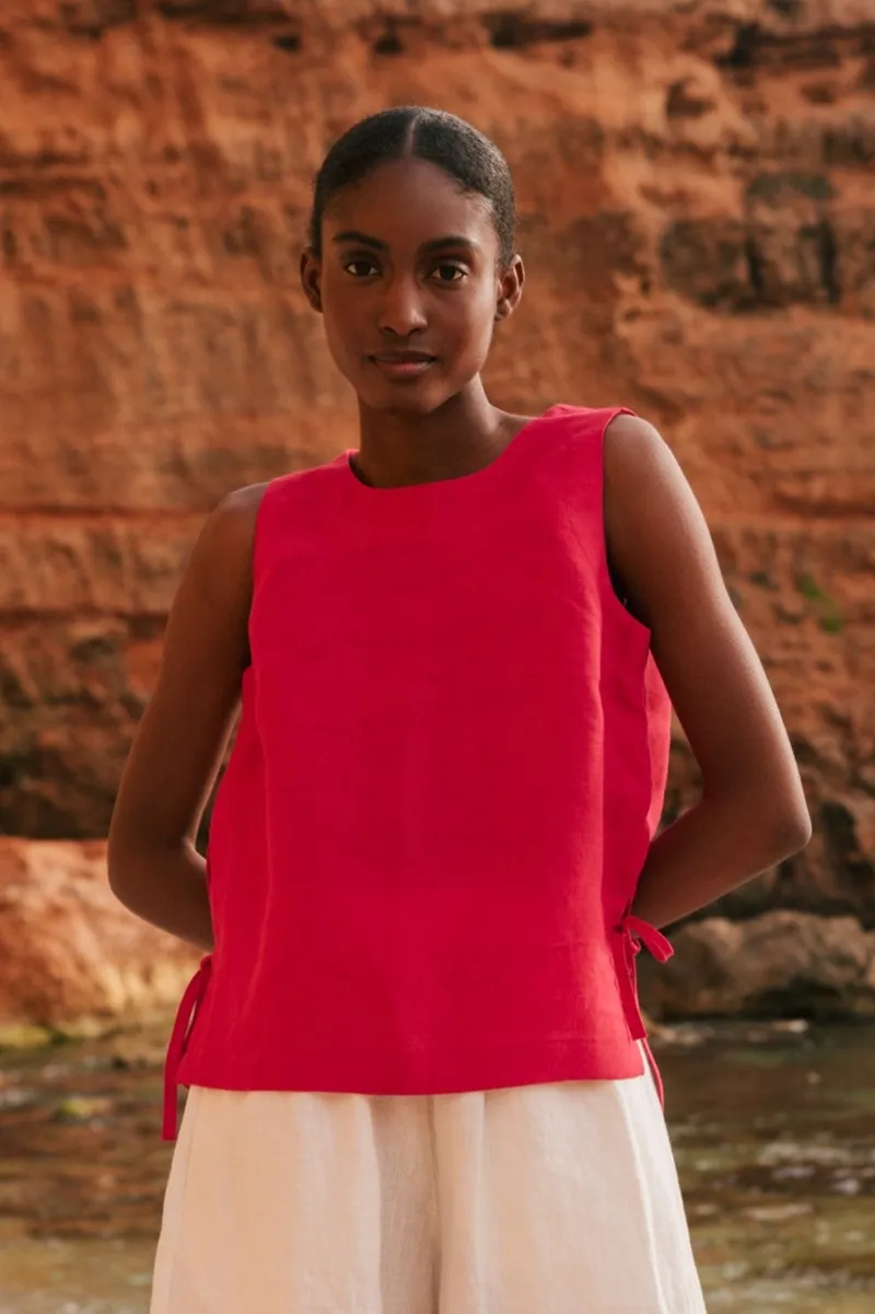 AmourLinen AmourLinen Damen vegan Top Rosie Viva Magenta, Dunkelpink, – Produktbild 2 von 2