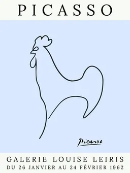Photocircle Photocircle Poster / Leinwandbild - Picasso Hahn – blau – Produktbild 1 von 1