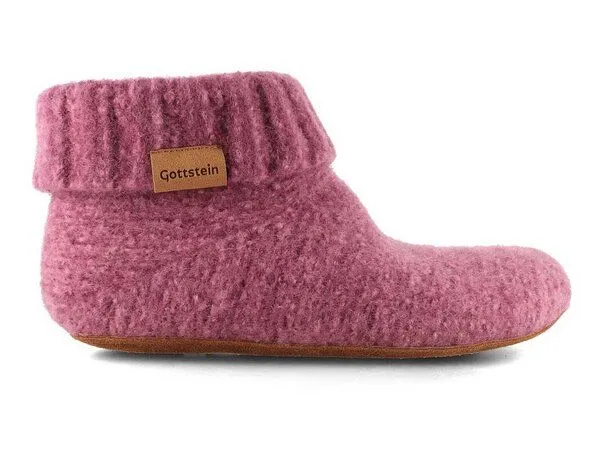 Gottstein Gottstein Hüttenschuh Knit Boot aus 100% Schurwolle - Filz-Hausschuh made in Tirol, Pink, – Produktbild 7 von 8