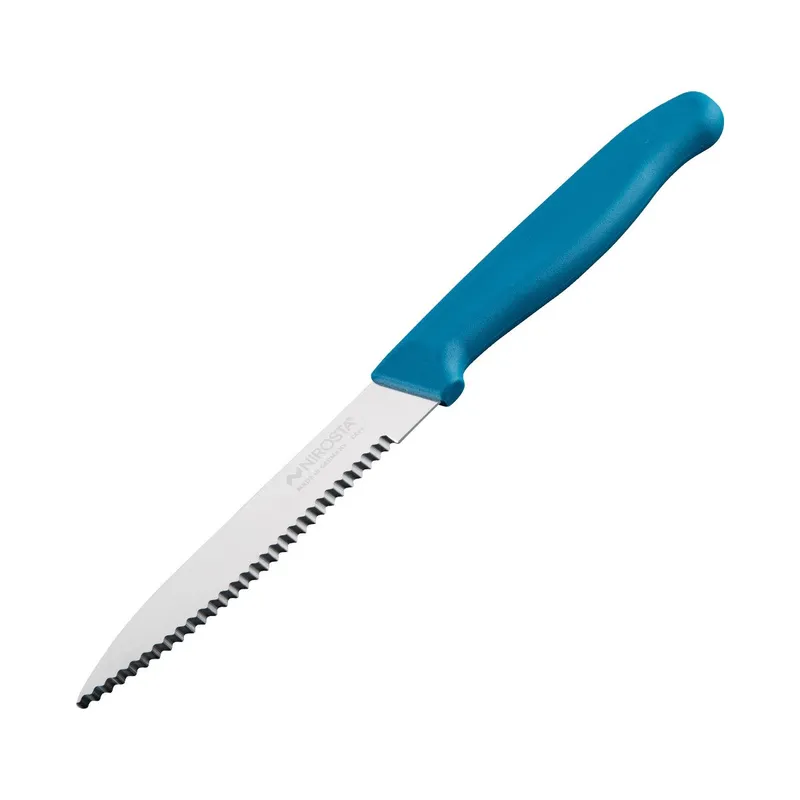 Nirosta Nirosta Küchenmesser gezahnt Elemental, 10cm Klinge, blau – Produktbild 1 von 3