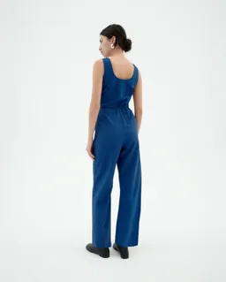 thinking mu Thinking MU Damen vegan Jumpsuit Seersucker Raflesia Blau – Produktbild 1 von 1
