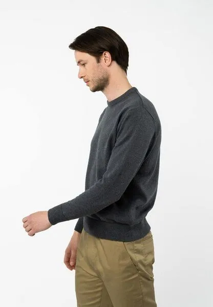 MELA MELA Feinstrick Pullover Style HIMAL aus 100% Bio-Baumwolle, Anthrazit melange, – Produktbild 2 von 3