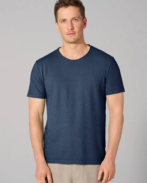 HempAge HempAge T-Shirt mit Rollsaum 56% Biobaumwolle, 44% Hanf, Navy (blau), – Produktbild 1 von 4