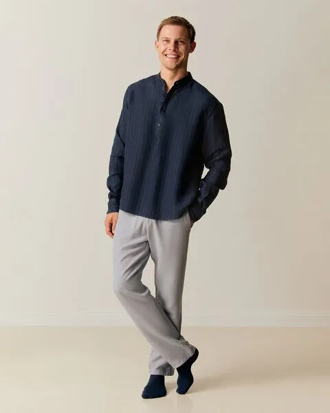 Studio.29 Studio.29 Bergen Shirt - Dobby Linen, Marine, – Produktbild 1 von 2