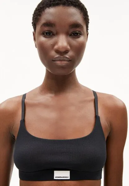 ARMEDANGELS ARMEDANGELS TOVAA RIB Damen Ripp-Bralette aus Bio-Baumwoll Mix, Black, – Produktbild 3 von 4