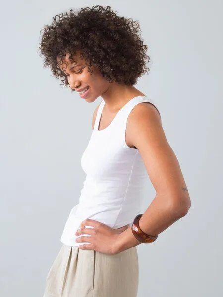 Honest Basics Honest Basics Stretch-Tank-Top, Weiß, – Produktbild 2 von 4