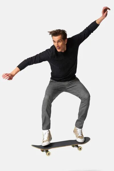 Meyer MEYER ACTIVE - JERSEY LOOK Chino, Grau (mittelgrau), – Produktbild 2 von 4