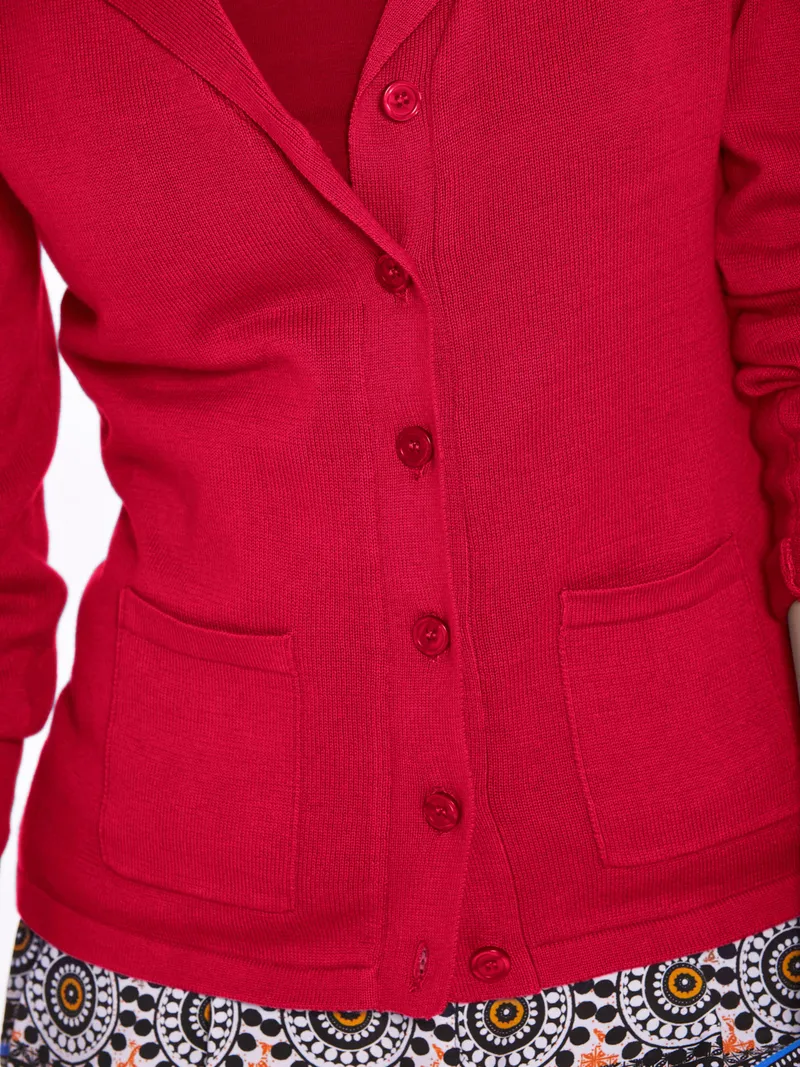 heine Feinstrickjacke rot, Rot, – Produktbild 1 von 2