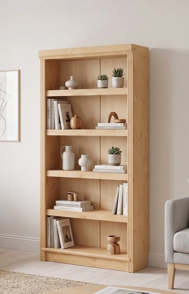 OTTO home Bücherregal Soeren, aus massiver Kiefer, Tiefe 29 cm, FSC®-zertifiziert, Beige, – Produktbild 6 von 8