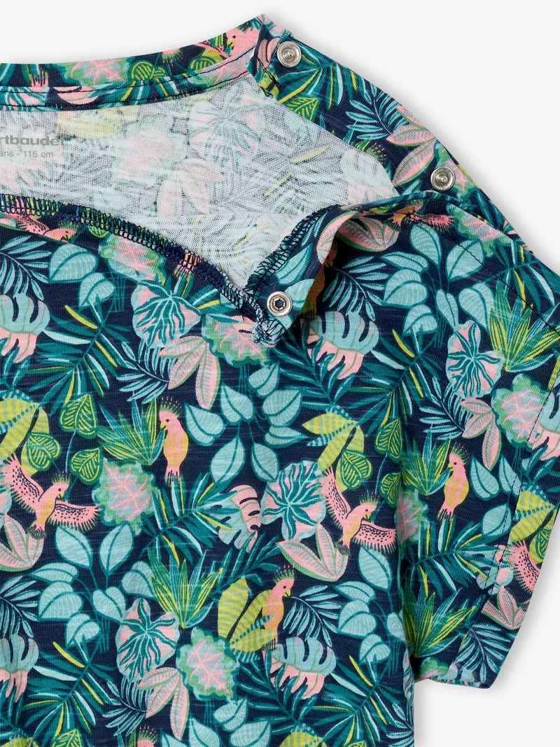 Vertbaudet Kurzer Mädchen Jumpsuit mit Cut-out an den Seiten, Mehrfarbig, – Produktbild 4 von 4