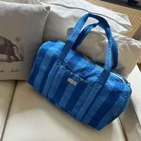 KIKOONI KIKOONI handgefertigte große Baumwolltasche "K. Shopper", Bold stripes blue, – Produktbild 1 von 1