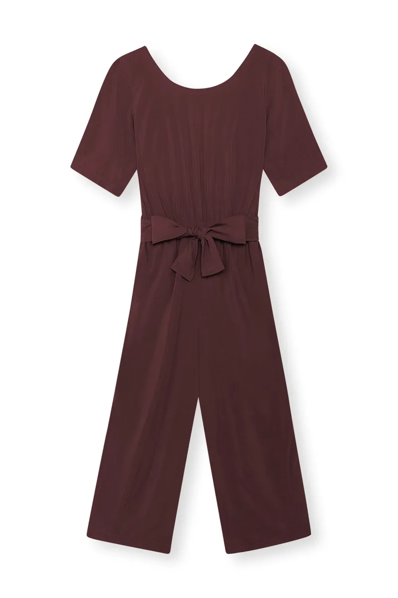 Lovjoi LOVJOI Damen vegan Jumpsuit Staine Halbarm Beet Rot, Dunkelrot, – Produktbild 1 von 2