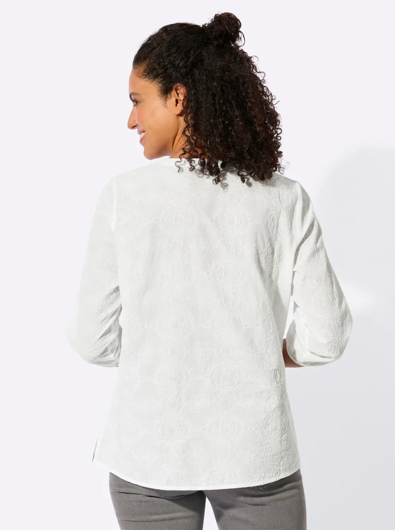 impressionen Baumwollbluse weiß, Weiß, – Produktbild 2 von 2