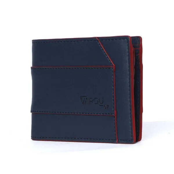 Vargu Vargu Echtleder Geldbörse KON 1-L, Navy - red, – Produktbild 2 von 3