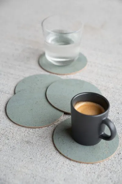 Clarissakork Clarissakork 6er Set Glasuntersetzer aus Kork, Salbei, – Produktbild 1 von 2